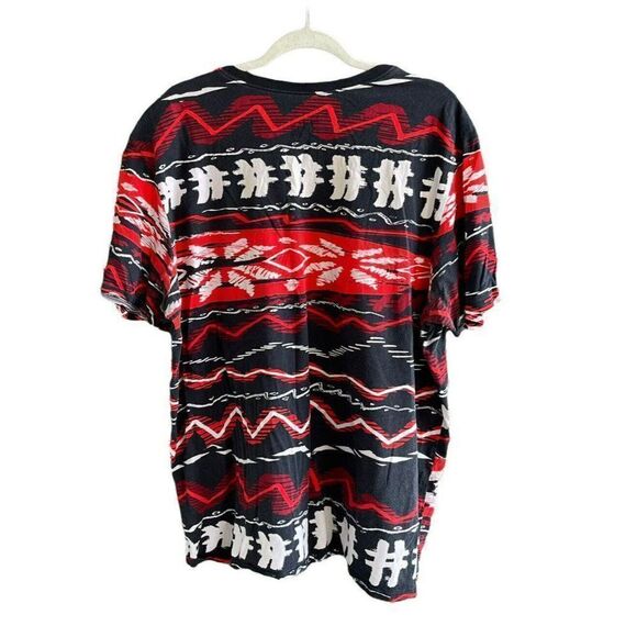 Nike Mens Sportswear Soft Athletic‎ Cut T Shirt All Over Print XXL Red Black - Picture 2 of 5